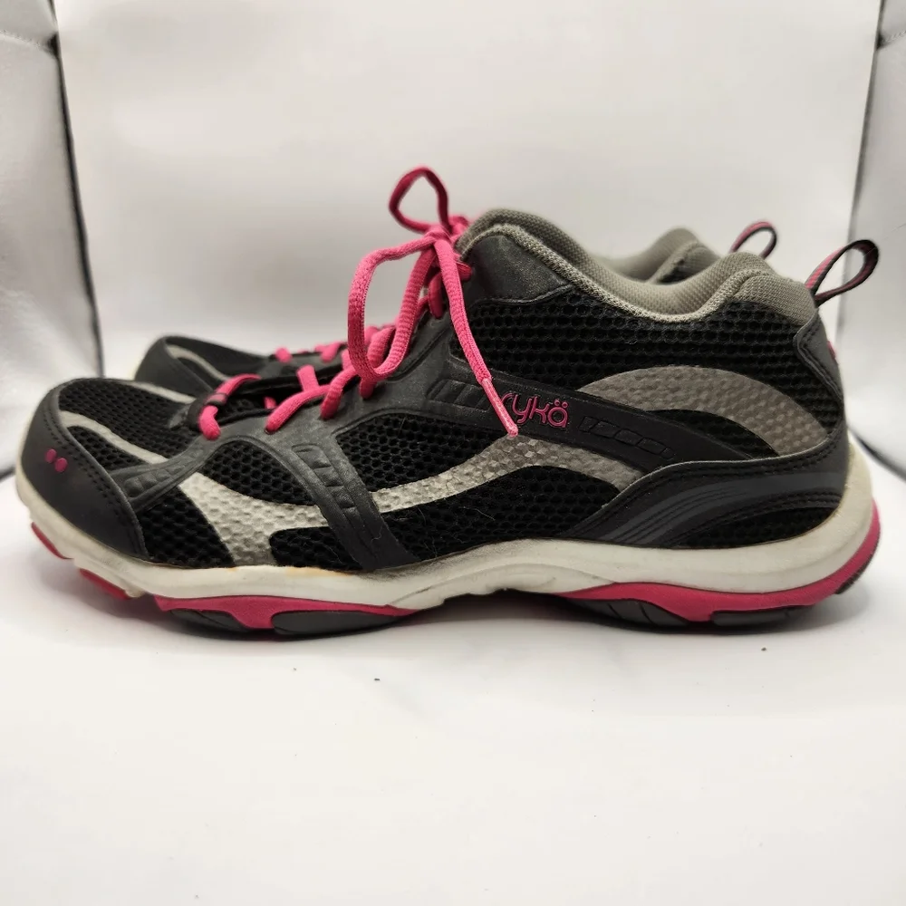 Black/Pink/White Ryka Women's Enhance 2 Sneaker Shoe Size 8.5M